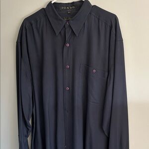 Elegant Dark Blue Men's Button Down Shirt
